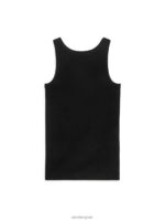 ARKET kleding 0DXJP384 zwart geribde tanktop vrouwen
