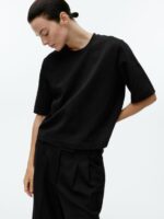 ARKET kleding 0DXJP387 zwart zwaar boxy t-shirt vrouwen - Image 2