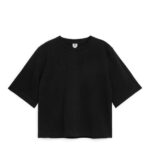 ARKET kleding 0DXJP387 zwart zwaar boxy t-shirt vrouwen