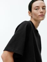 ARKET kleding 0DXJP387 zwart zwaar boxy t-shirt vrouwen - Image 4