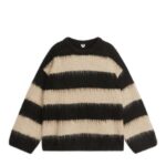 ARKET kleding 0DXJP424 zwart/beige wollen alpaca trui vrouwen