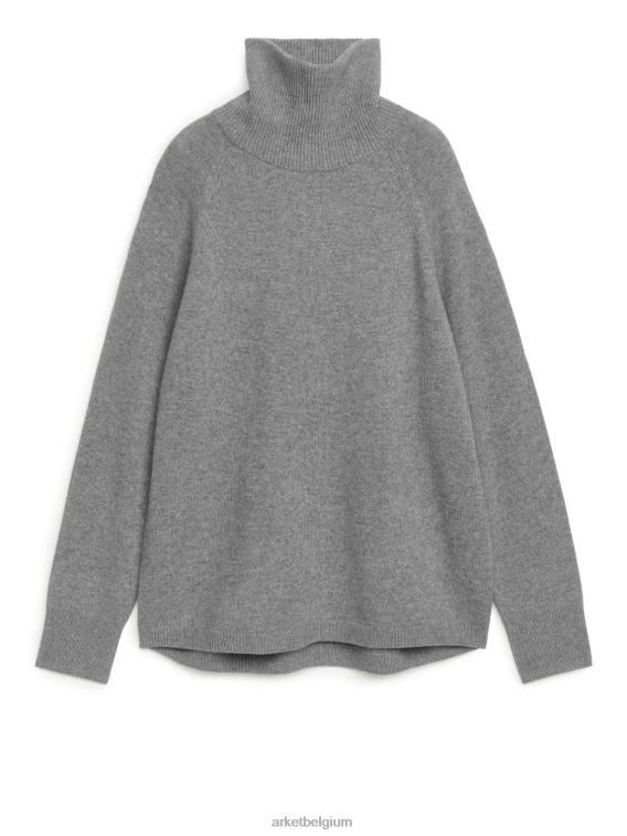 ARKET kleding 0DXJP444 grijs Kasjmier trui met col en raglanmouwen vrouwen - Image 1