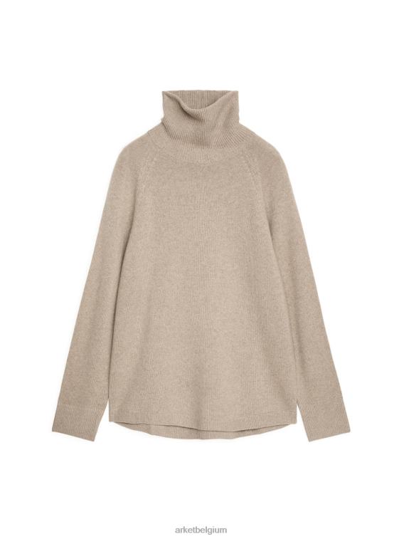 ARKET kleding 0DXJP447 beige Kasjmier trui met col en raglanmouwen vrouwen - Image 1