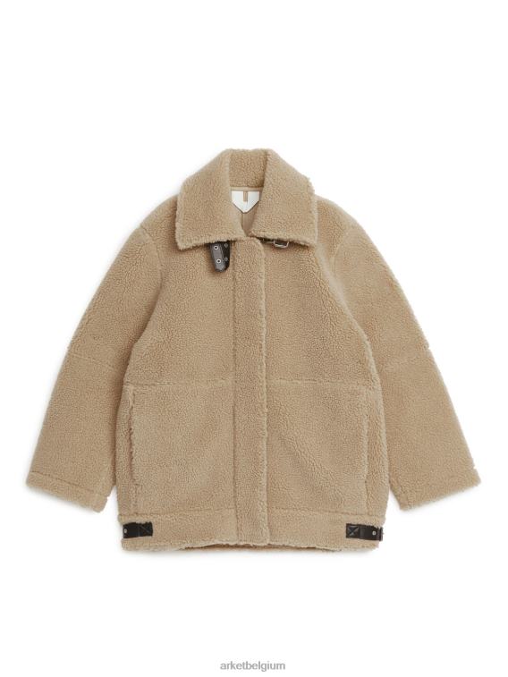 ARKET kleding 0DXJP473 donker beige Oversized, met leer afgewerkt stapeljack vrouwen - Image 1