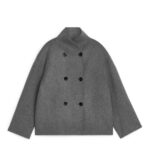 ARKET kleding 0DXJP478 donker grijs dubbelzijdig wollen jack vrouwen