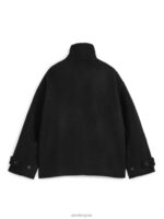 ARKET kleding 0DXJP479 zwart pluizig jasje van wolmix vrouwen - Image 3