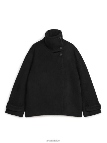 ARKET kleding 0DXJP479 zwart pluizig jasje van wolmix vrouwen