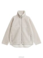 ARKET kleding 0DXJP482 gebroken wit Jack met hoge hals vrouwen