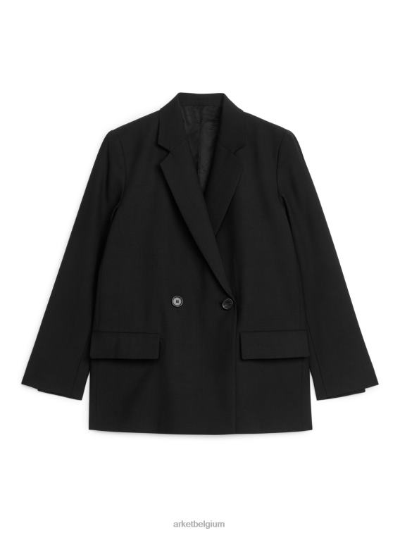 ARKET kleding 0DXJP492 zwart Wollen blazer met dubbele rij knopen vrouwen - Image 1