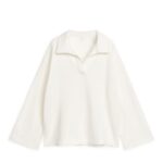 ARKET kleding 0DXJP518 wit poloshirt van franse badstof vrouwen