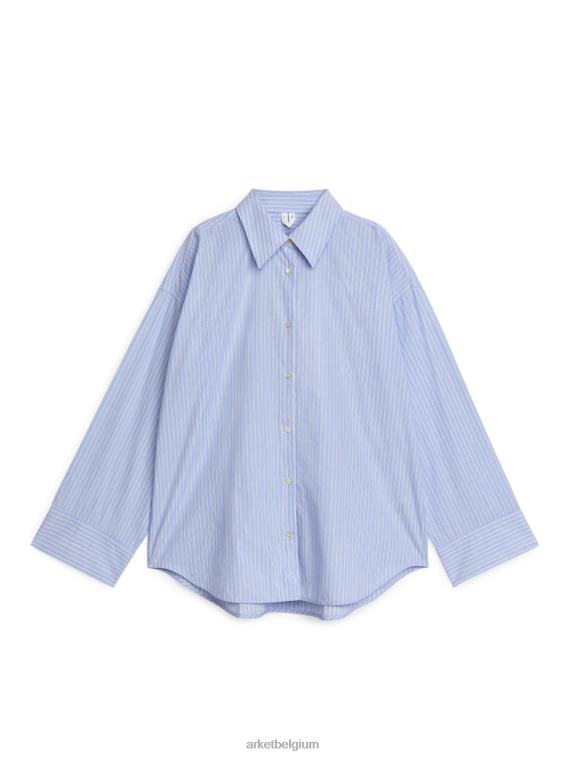 ARKET kleding 0DXJP54 blauw Wit oversized poplin overhemd vrouwen - Image 1