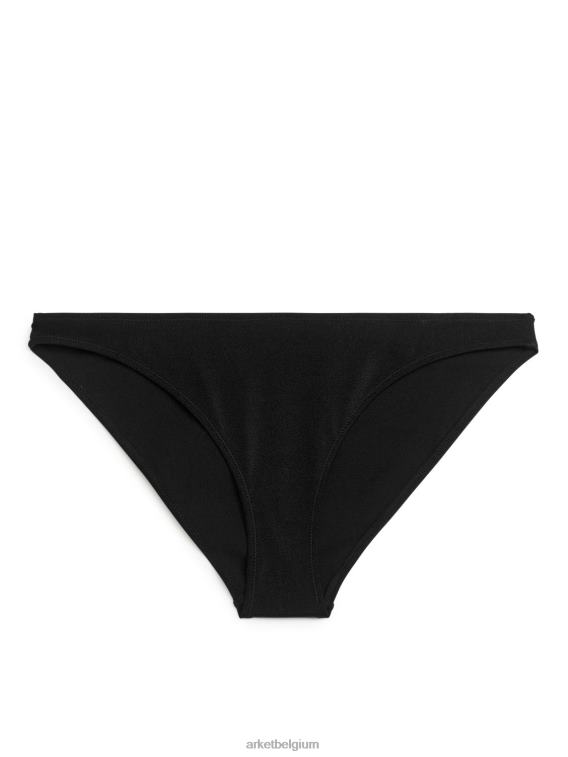 ARKET kleding 0DXJP587 zwart glanzend bikinibroekje met lage taille vrouwen - Image 1