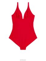 ARKET kleding 0DXJP611 rood zwempak met v-hals vrouwen - Image 2