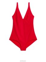 ARKET kleding 0DXJP611 rood zwempak met v-hals vrouwen