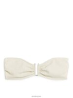 ARKET kleding 0DXJP613 gebroken wit Bandeau-bikinitop met textuur vrouwen