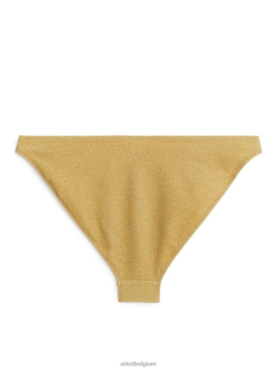 ARKET kleding 0DXJP618 goud Glitter bikinibroekje met middelhoge taille vrouwen - Image 2
