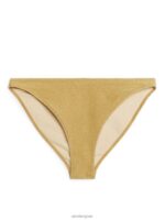 ARKET kleding 0DXJP618 goud Glitter bikinibroekje met middelhoge taille vrouwen