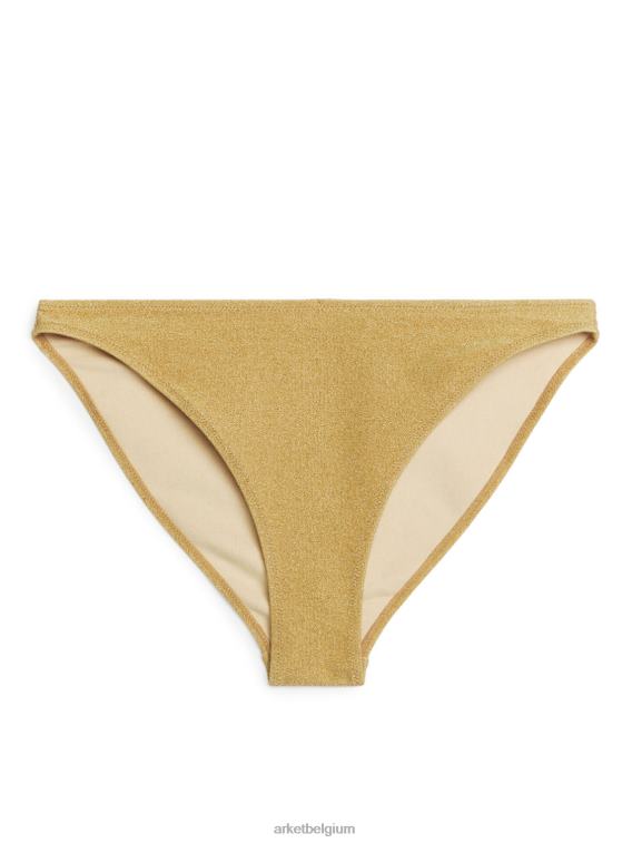 ARKET kleding 0DXJP618 goud Glitter bikinibroekje met middelhoge taille vrouwen - Image 1