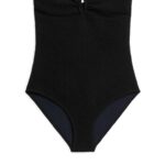 ARKET kleding 0DXJP624 zwart getextureerd bandeau-badpak vrouwen