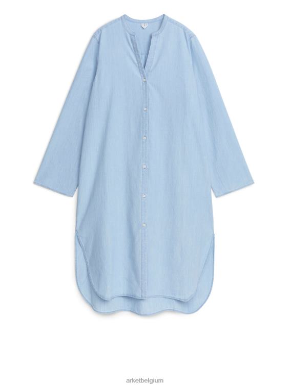 arket_kleding_0dxjp82_blauw_lichte_denim_overhemdjurk_vrouwen.jpeg ARKET kleding 0DXJP82 blauw lichte denim overhemdjurk vrouwen - Image 1
