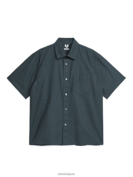ARKET kleding 0DXJP956 donker grijs lichtgewicht Oxford-shirt Heren