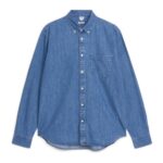 ARKET kleding 0DXJP959 blauw chambray overhemd met knoopsluiting Heren