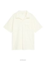 ARKET kleding 0DXJP978 gebroken wit poloshirt van katoenen badstof Heren