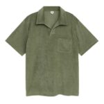 ARKET kleding 0DXJP979 kaki groen poloshirt van katoenen badstof Heren