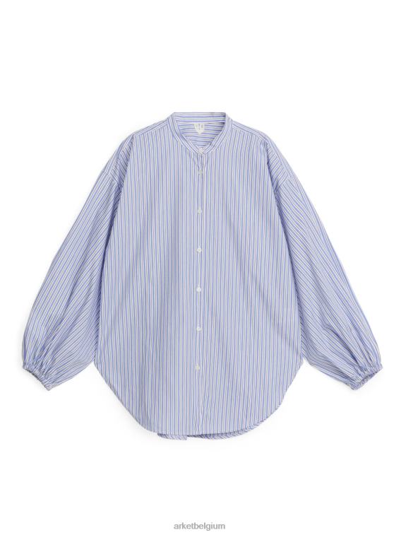 arket_kleding_0dxjp9_blauw_wit_relaxed_katoenen_overhemd_vrouwen.jpeg ARKET kleding 0DXJP9 blauw Wit relaxed katoenen overhemd vrouwen - Image 1