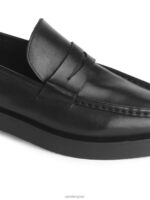 ARKET schoenen 0DXJP682 zwart leren pennyloafers vrouwen - Image 5