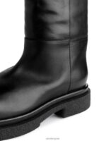 ARKET schoenen 0DXJP735 zwart leren overknee laarzen vrouwen - Image 6