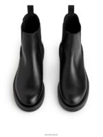 ARKET schoenen 0DXJP739 zwart leren chelsealaarzen vrouwen - Image 4