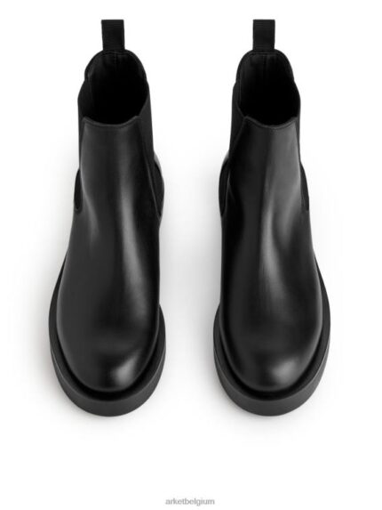 ARKET schoenen 0DXJP739 zwart leren chelsealaarzen vrouwen