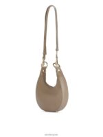 ARKET Tassen 0DXJP758 beige leren tasje halve maan unisex - Image 2