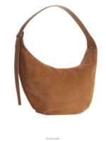 ARKET Tassen 0DXJP763 karamel bruin gebogen suède tas unisex - Image 2
