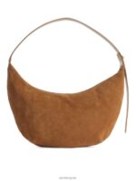ARKET Tassen 0DXJP763 karamel bruin gebogen suède tas unisex - Image 3