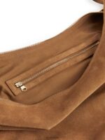 ARKET Tassen 0DXJP763 karamel bruin gebogen suède tas unisex - Image 4