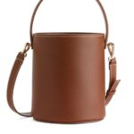 ARKET Tassen 0DXJP768 bruin kleine leren bucketbag unisex