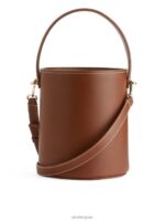 ARKET Tassen 0DXJP768 bruin kleine leren bucketbag unisex - Image 3