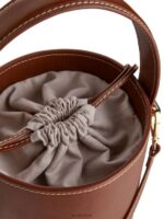 ARKET Tassen 0DXJP768 bruin kleine leren bucketbag unisex - Image 5