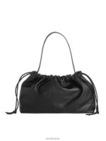 ARKET Tassen 0DXJP769 zwart verzameld leren zakje unisex - Image 3