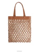 ARKET Tassen 0DXJP771 bruin/gebroken wit gevlochten leren tas unisex