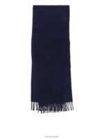 ARKET accessoires 0DXJP1312 donkerblauw geweven kasjmier sjaal Heren