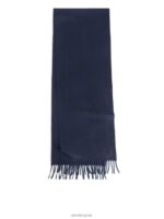 ARKET accessoires 0DXJP1313 donkerblauw geweven kasjmier sjaal Heren