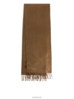 ARKET accessoires 0DXJP1315 donkere kameel geweven kasjmier sjaal Heren