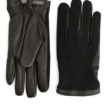 ARKET accessoires 0DXJP1318 zwart Hestra leren wollen tricot handschoenen Heren