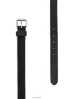ARKET accessoires 0DXJP1328 zwart slanke leren riem Heren - Image 2