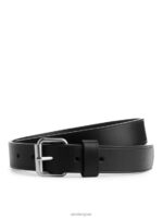 ARKET accessoires 0DXJP1328 zwart slanke leren riem Heren