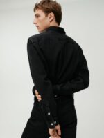 ARKET accessoires 0DXJP1328 zwart slanke leren riem Heren - Image 3