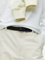 ARKET accessoires 0DXJP1332 zwart gevlochten, met leer afgewerkte riem Heren - Image 2